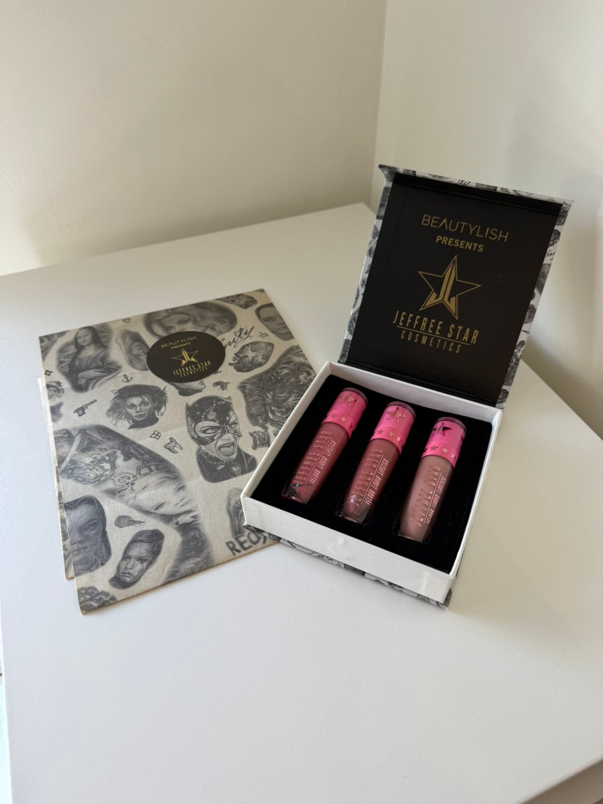 Beautylish x Jeffree Star velour liquid lipstick set, Gebruikt, Lippen, Verzenden, Make-up