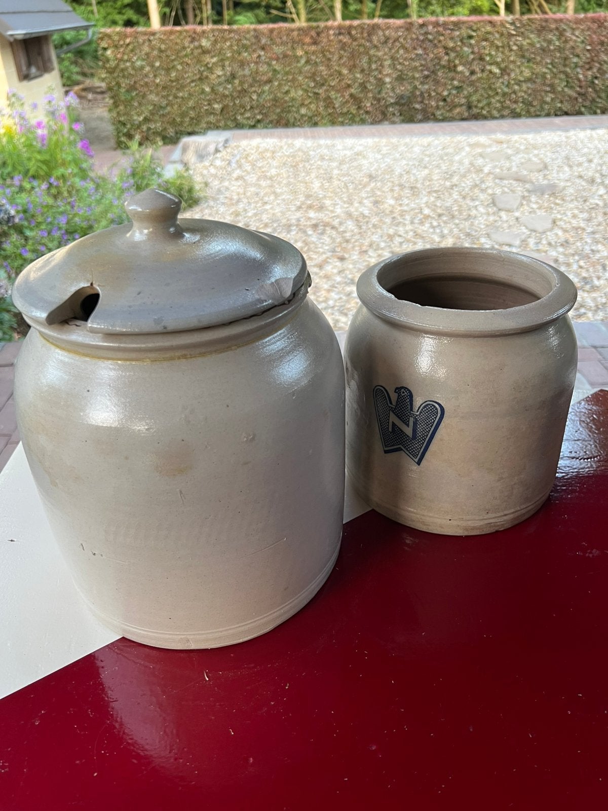 2 Oude “keulse” potten., Huis en Inrichting, Keuken | Potten en Pannen, Ophalen, Gebruikt