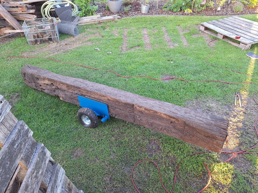 Robuuste spoorbielzen voor tuin en landschap, Doe-het-zelf en Verbouw, Hout en Planken, Geïmpregneerd, Gebruikt, Ophalen of Verzenden