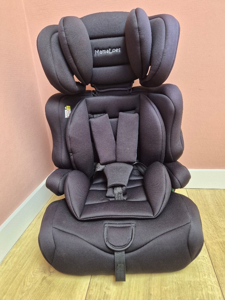 MamaLoes Saar Zwart 76-150 cm i-Size Autostoel, Autogordel, 15 t/m 36 kg, Zo goed als nieuw, Verstelbare rugleuning