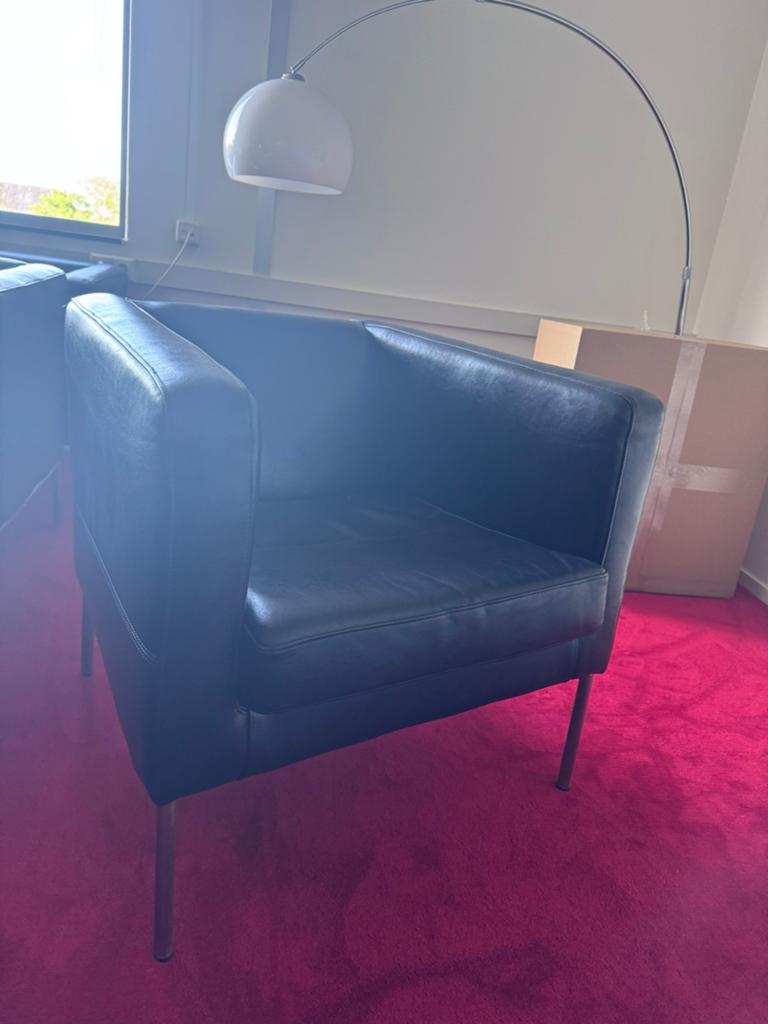 Partij leren stoelen, Ophalen, Gebruikt, 75 tot 100 cm, 50 tot 75 cm