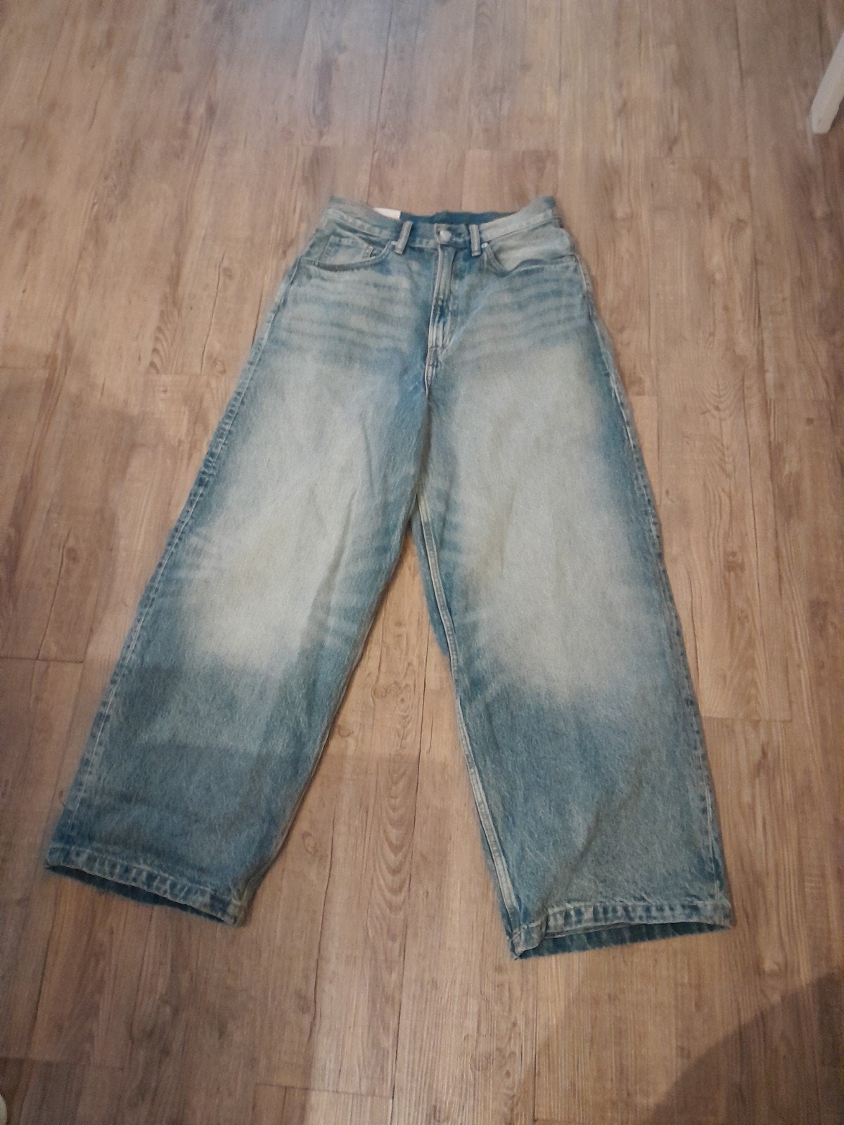 super baggy jeans mt 32 (maat 38/40) spijkerbroek wijd model, Kleding | Dames, Ophalen of Verzenden, Zo goed als nieuw, Blauw