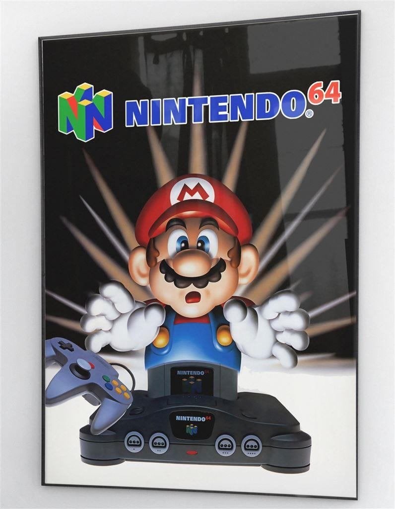 Retro N64 Reclame Grote Videogame Poster nintendo 64, Verzenden, Nieuw, A1 t/m A3, Film en Tv