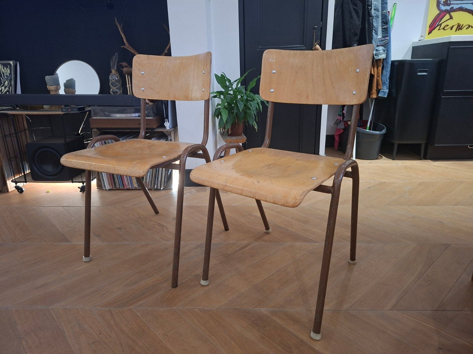 Vintage schoolstoel (nog 1 over), Ophalen of Verzenden