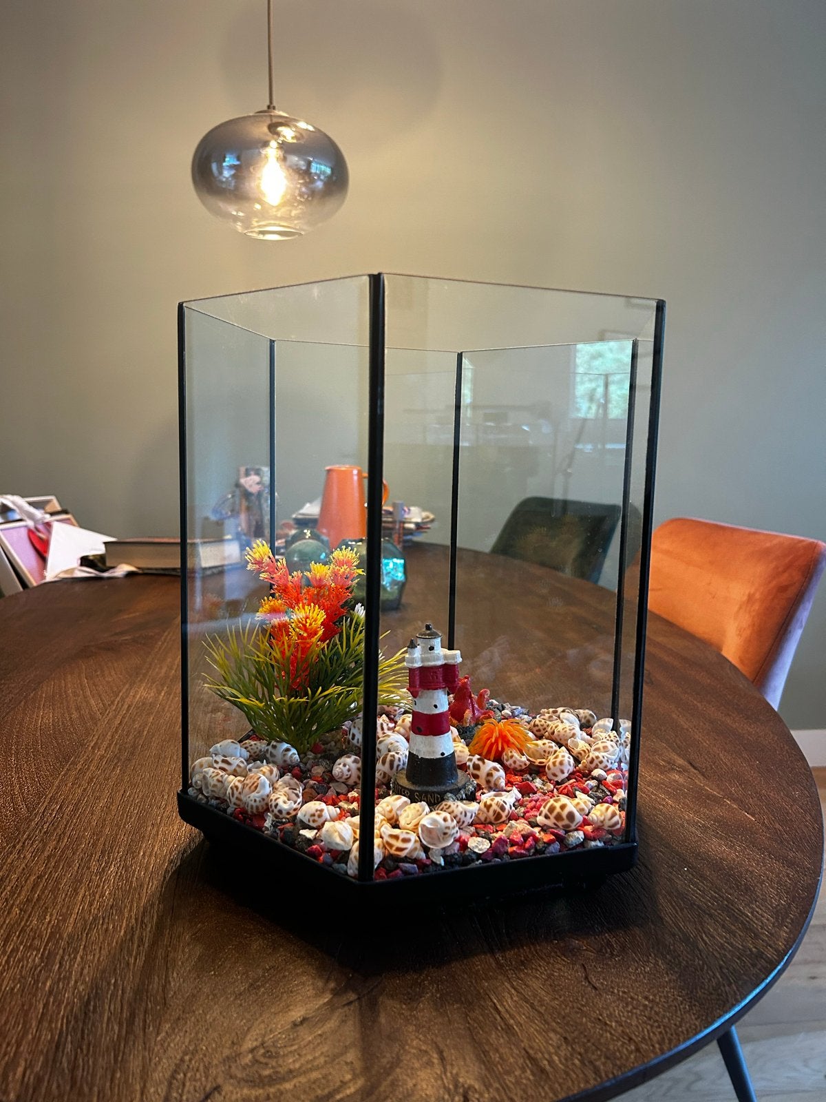 Zeshoekig aquarium te koop, Ophalen, Zo goed als nieuw, Leeg aquarium