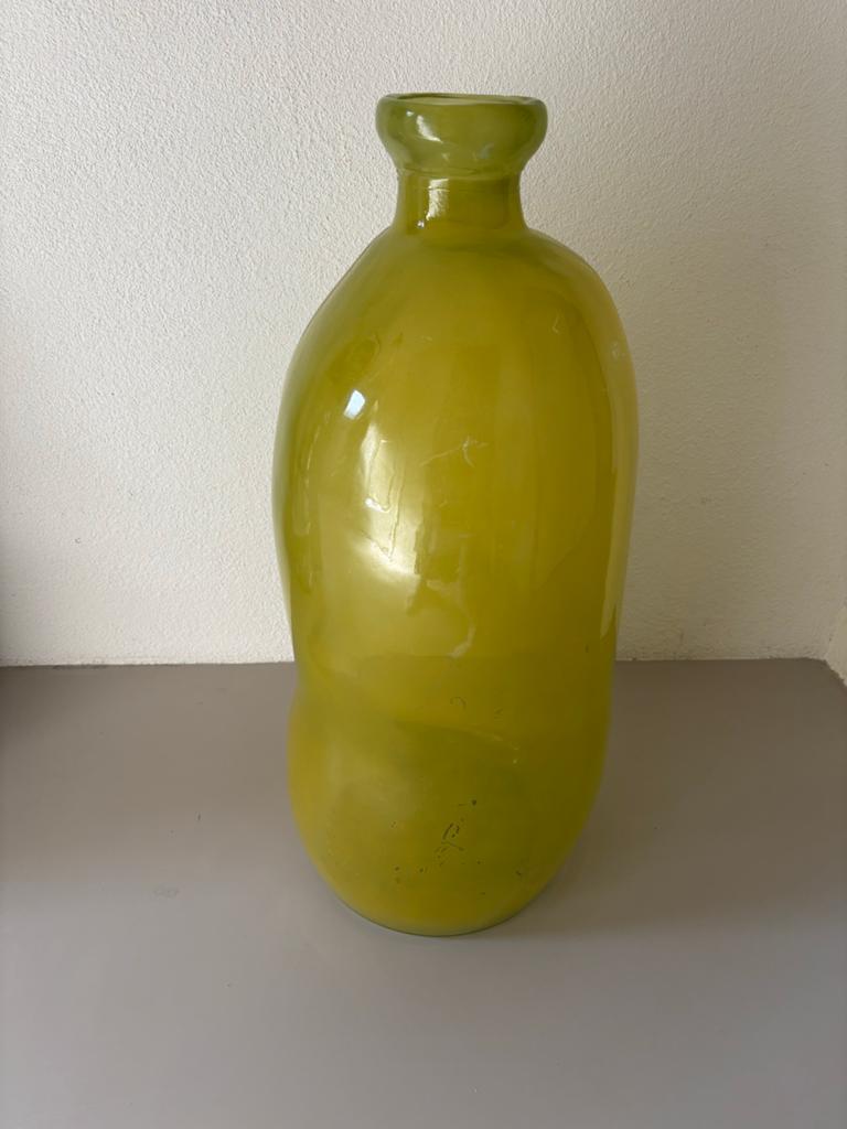 Grote olijfgroene glazen vaas, Ophalen