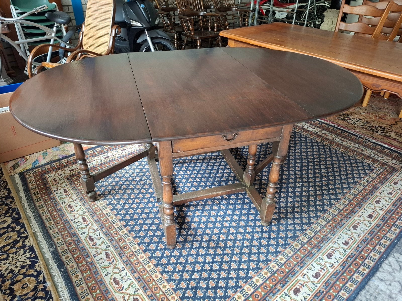 Vintage RAC Gateleg tafel massief eiken. Zie foto's,, Ophalen