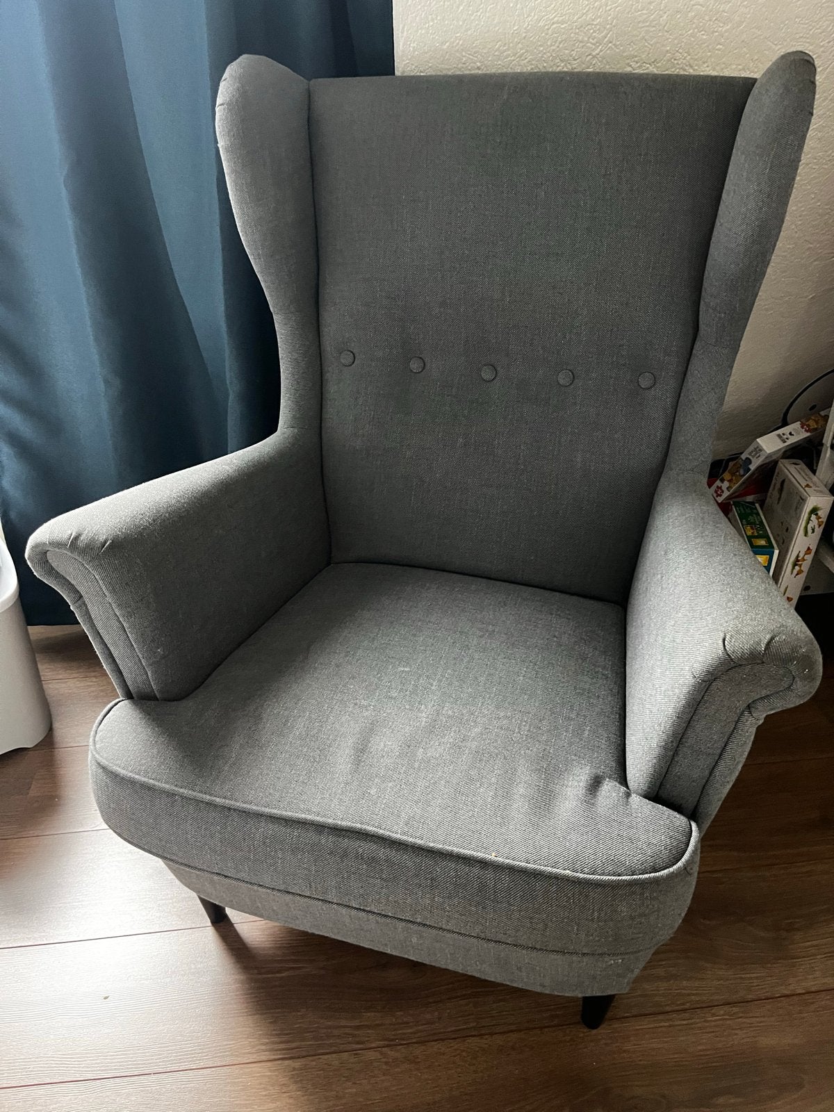 Ikea fauteuil Strandmon, Ophalen, Zo goed als nieuw, Rond, Stof