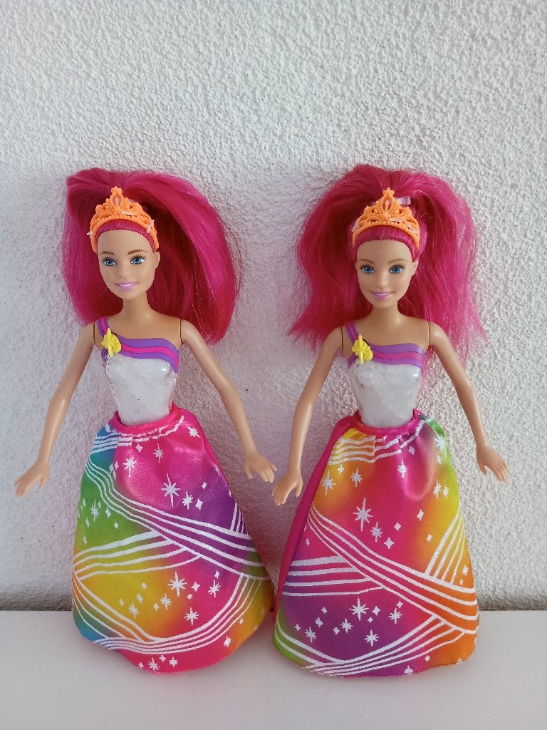 2 Barbie Light Show Princess Poppen DPP90, Kinderen en Baby's, Speelgoed | Poppen, Ophalen of Verzenden, Gebruikt, Barbie