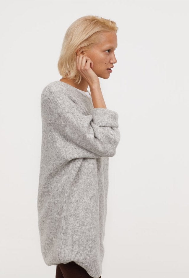 H&M licht grijze lange gebreide trui XS nieuw, H&M, Nieuw, Ophalen of Verzenden, Maat 34 (XS) of kleiner