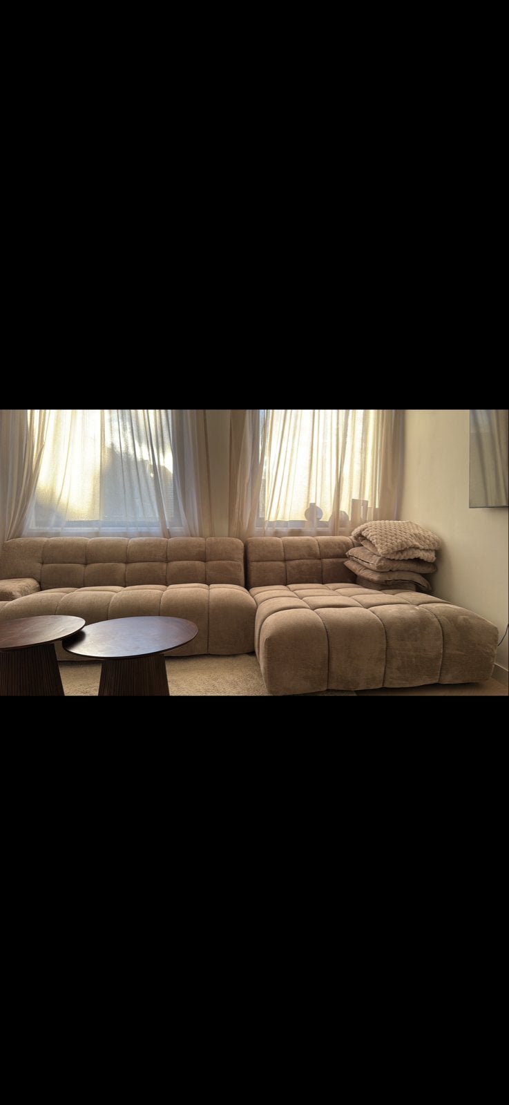 Goed onderhouden bank te koop - 2 jaar oud, Ophalen, 100 tot 125 cm, Hoekbank, 300 cm of meer