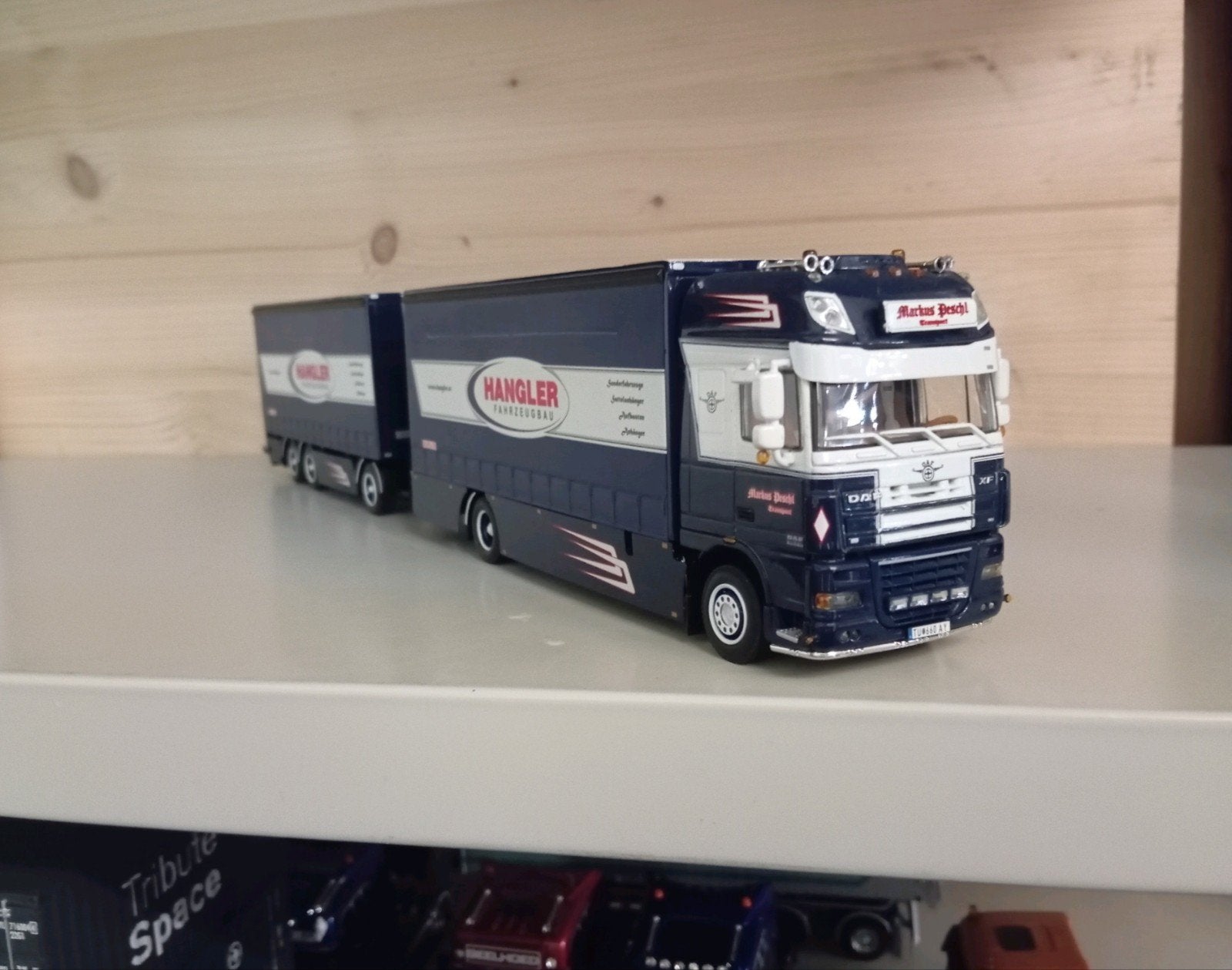 Daf XF Markus Peschl combinatie WSI, Hobby en Vrije tijd, Modelauto's | 1:50, Ophalen of Verzenden, Nieuw, Bus of Vrachtwagen