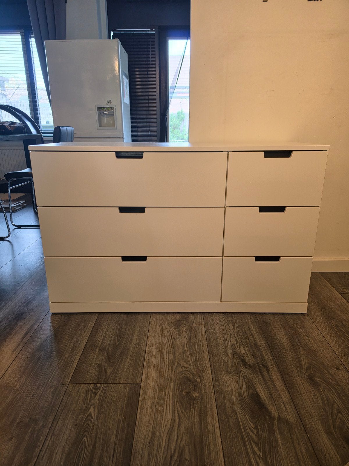 Ikea nordli ladekast wit met 6 lades., Ophalen, 5 laden of meer, 50 tot 100 cm, Minder dan 100 cm