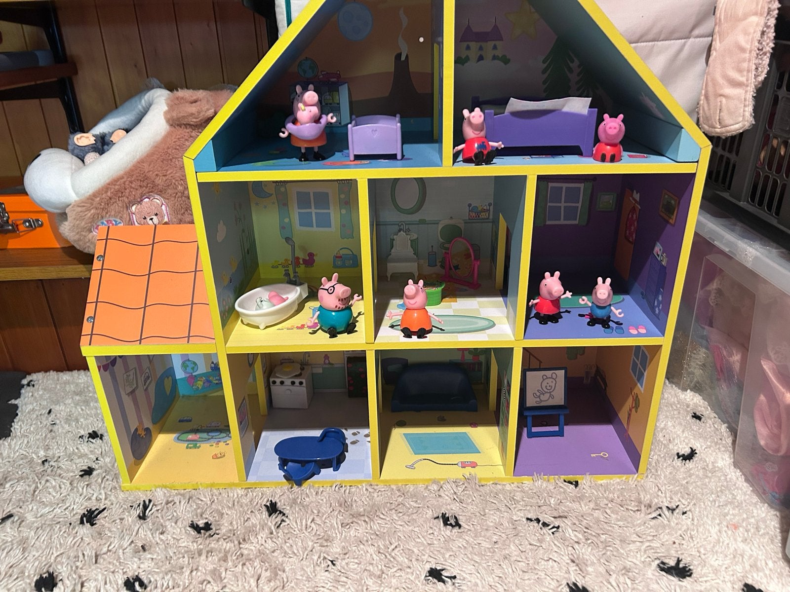 Peppa Pig Poppenhuis met Figuren en Meubels, Ophalen of Verzenden, Gebruikt, Poppenhuis