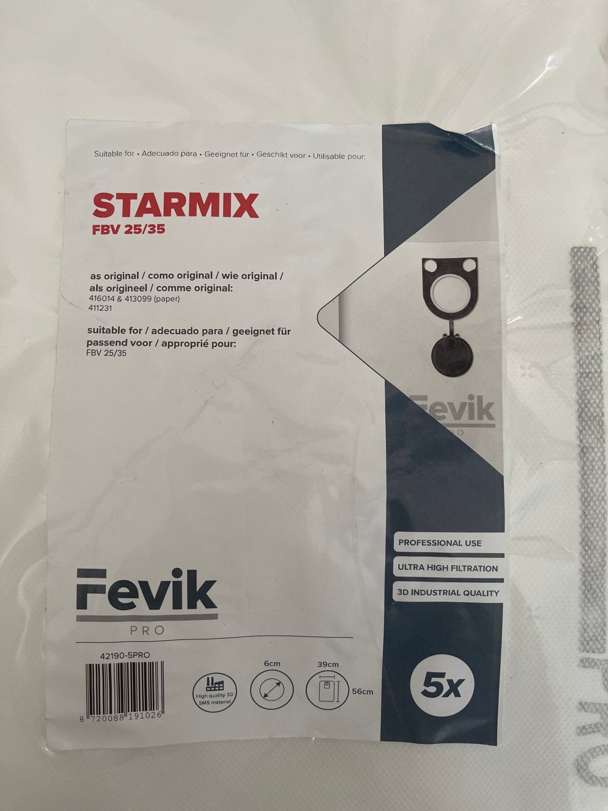 Fevik PRO Starmix FBV 25/35 Stofzuigerzakken (5x), Stofzak, Overige merken, Nieuw, Ophalen of Verzenden