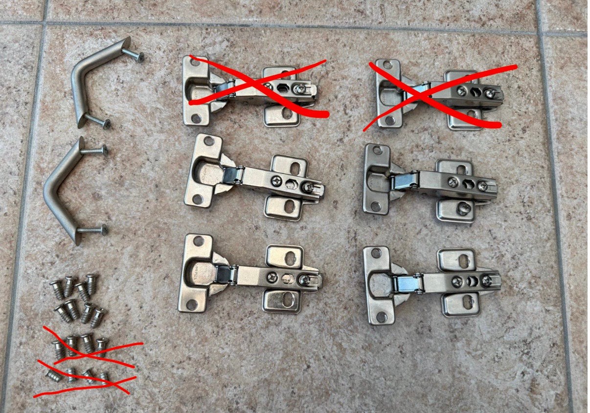 Mepla schanieren 4 stuks en 2 handvaten voor kast deur, Ophalen of Verzenden, Gebruikt, Scharnier