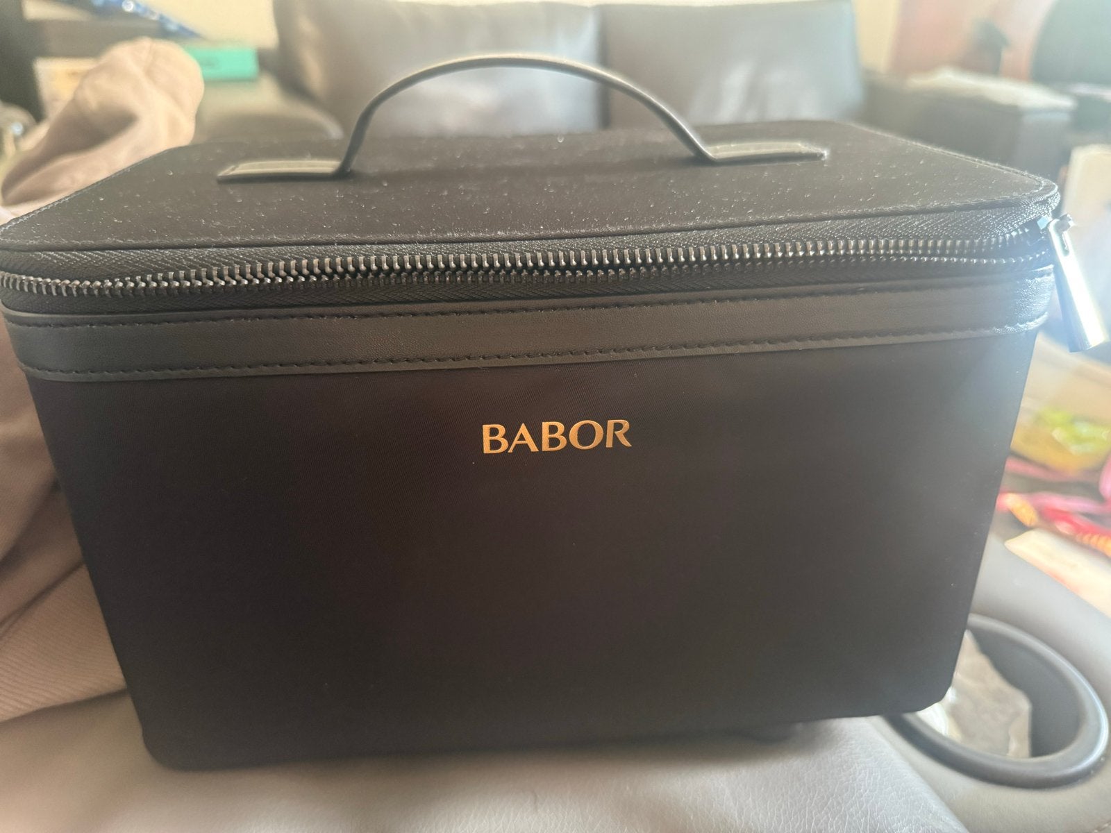 Babor make-up tas met spiegel en ritsvakken, Sieraden, Tassen en Uiterlijk, Gebruikt, Softcase, Zwart, Ophalen of Verzenden