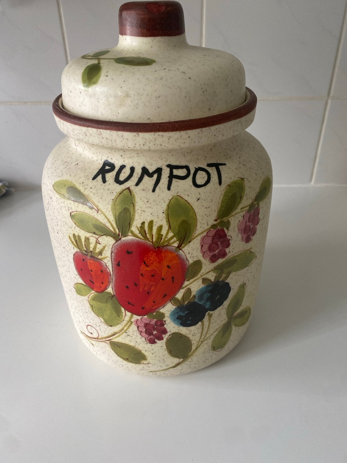 Vintage Rumpot met Fruitdecoratie, Ophalen