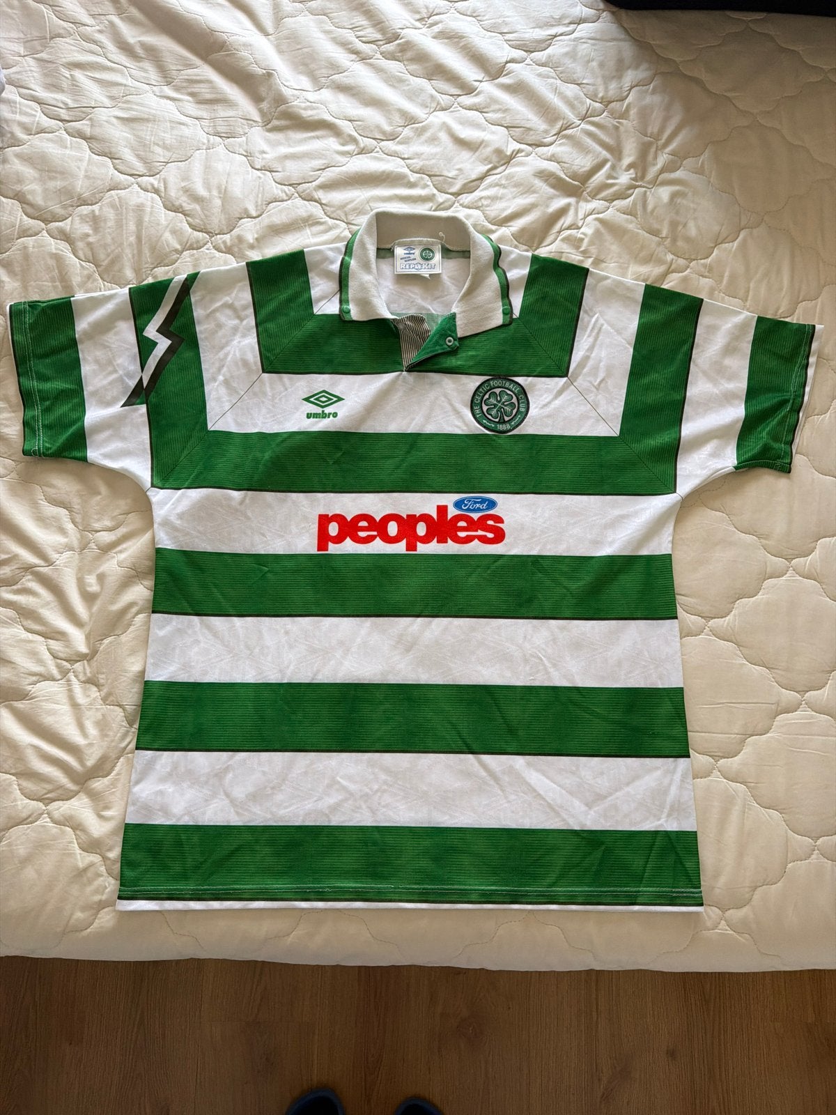 Vintage Celtic FC Umbro Peoples Ford thuisshirt 91/92, Ophalen of Verzenden, Zo goed als nieuw, Buitenlandse clubs, Shirt