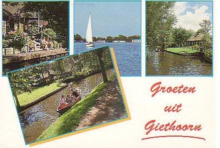 Ansichtkaart 	Giethoorn	4-luik, Verzenden, 1980 tot heden, Gelopen, Overijssel