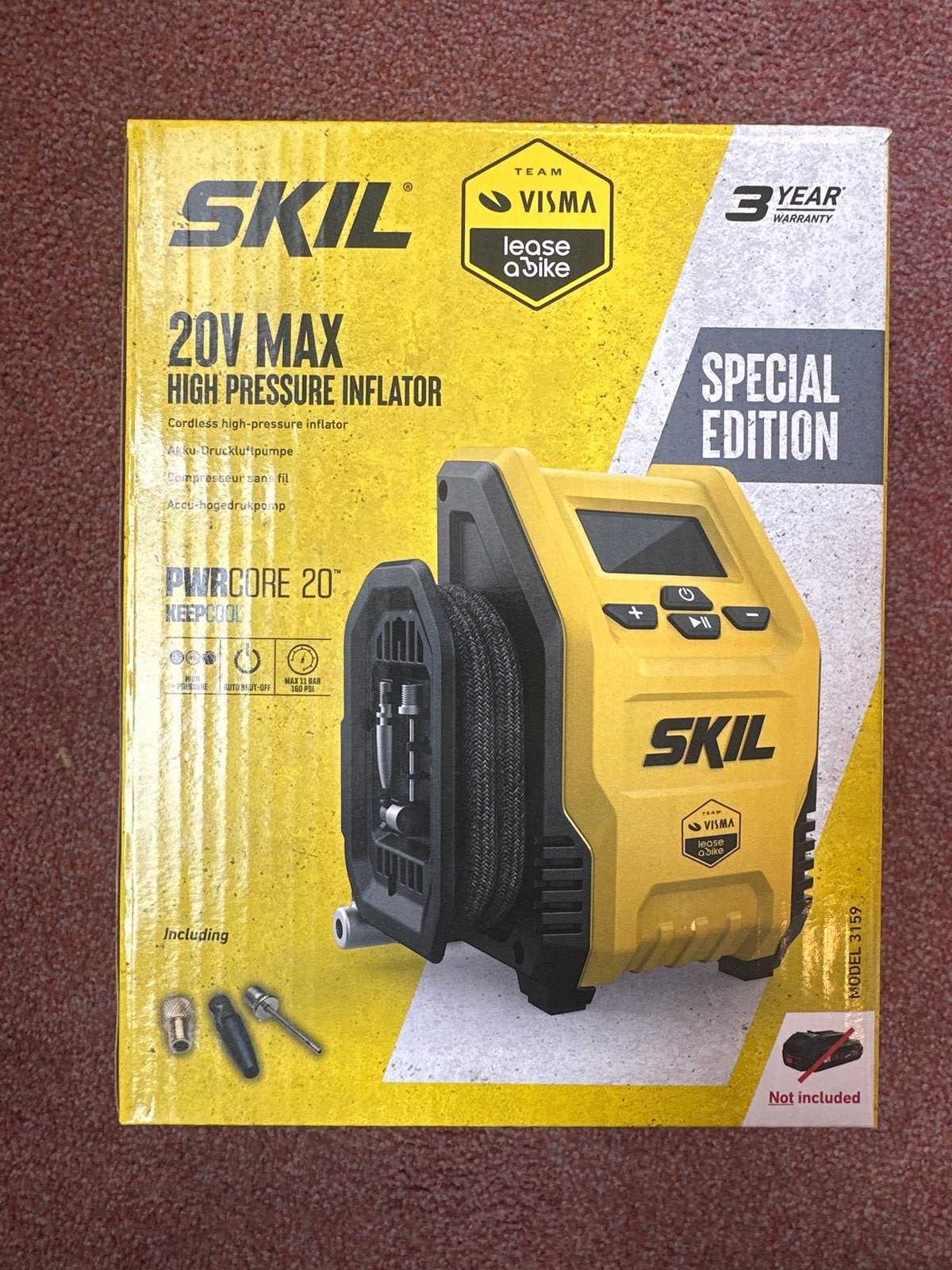 SKIL 20V Max High Pressure Inflator (zonder accu), Doe-het-zelf en Verbouw, Compressors, Ophalen, 10 bar of meer, Nieuw, Minder dan 200 liter/min