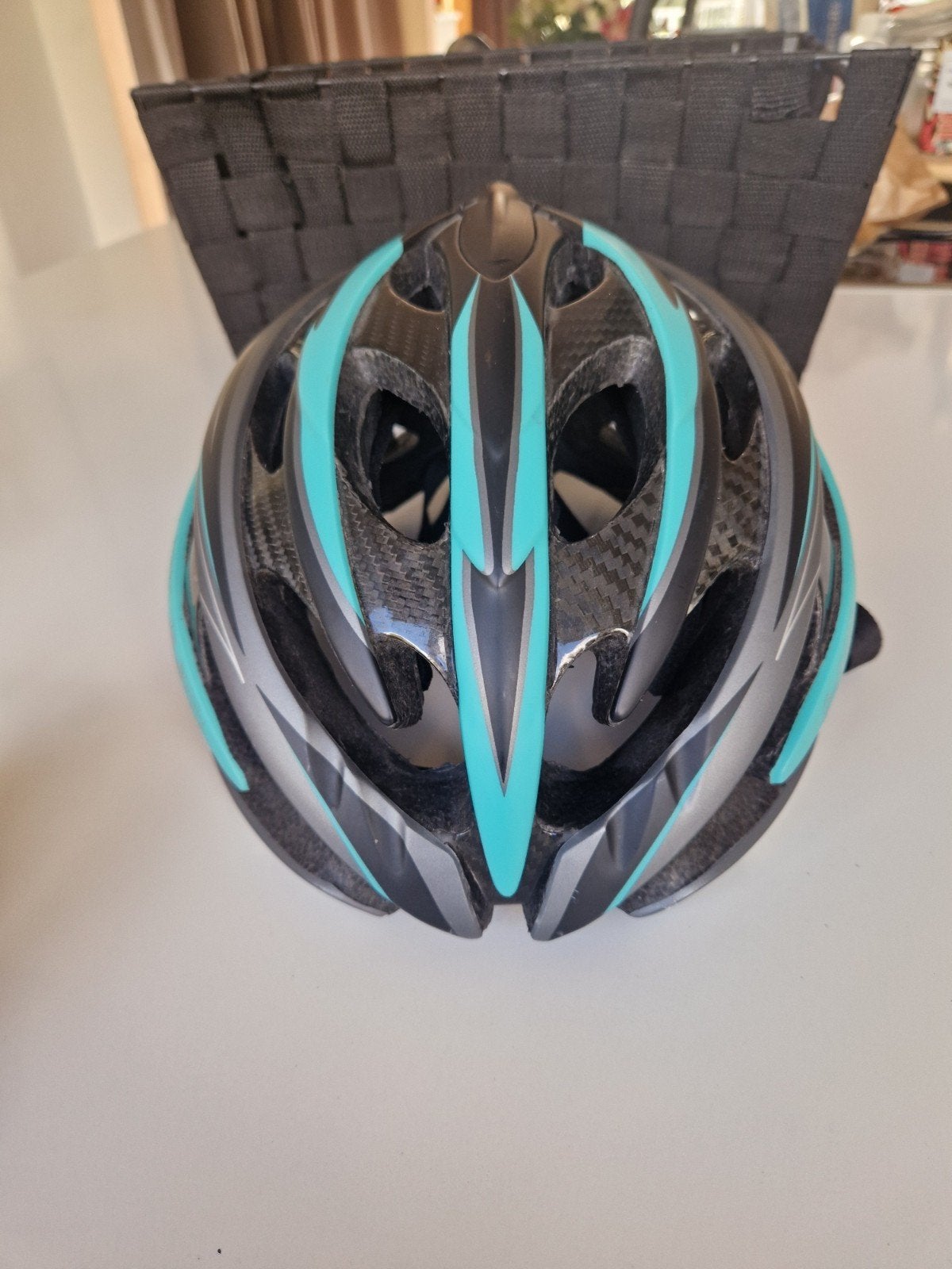 Lazer Helium Bianchi fietshelm - Zwart/Turquoise, Lazer, Gebruikt, Overige maten, Ophalen of Verzenden