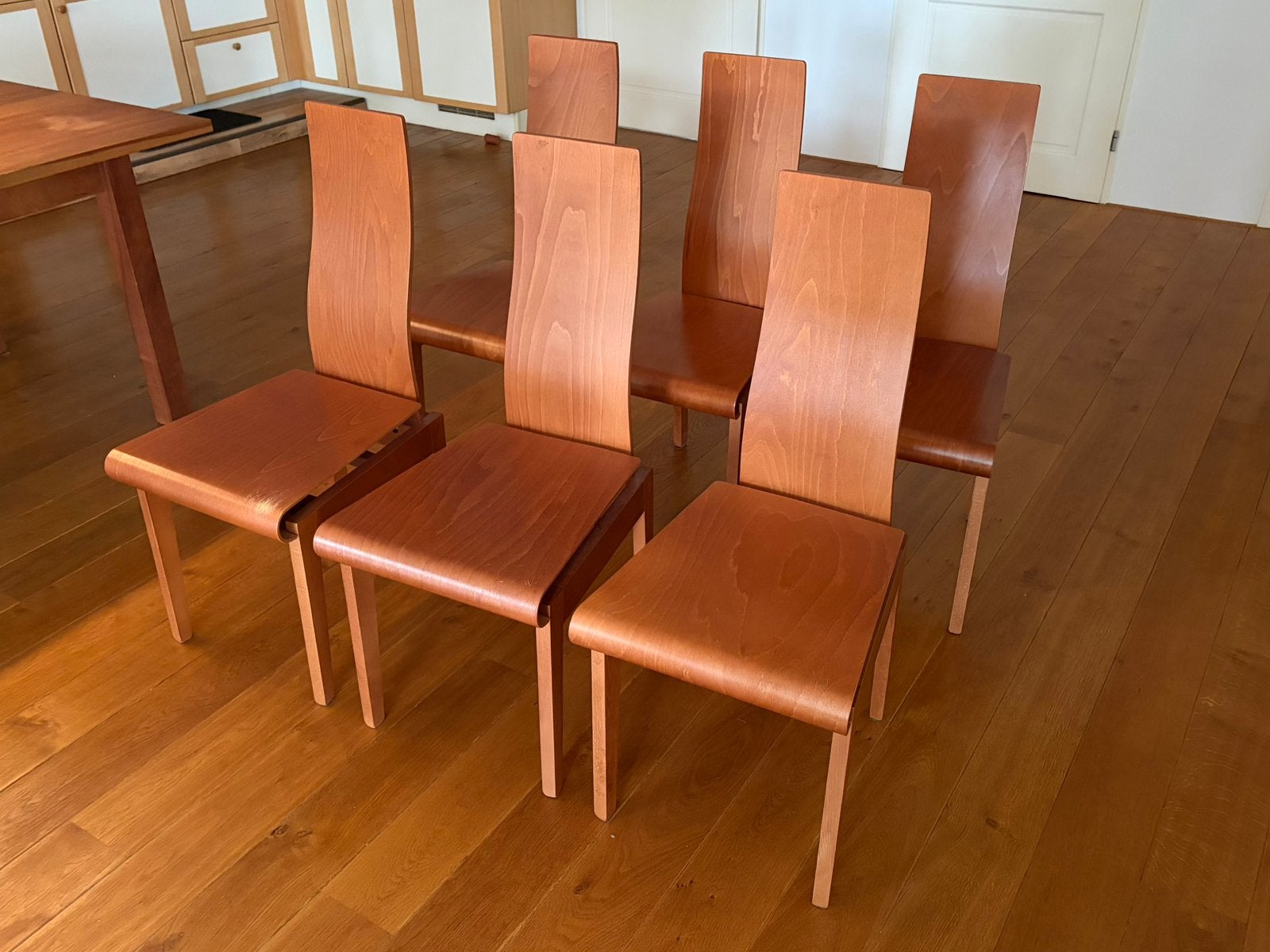 Set van 6 ‘Molly’ eetkamerstoelen, Huis en Inrichting, Stoelen, Ophalen, Gebruikt, Bruin, Vijf, Zes of meer stoelen