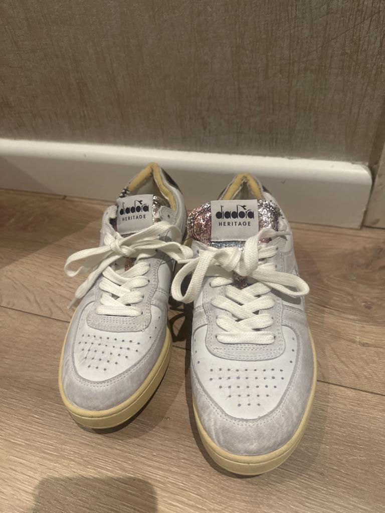 Diadora Heritage sneakers met roze/paarse glitters, maat 38, Ophalen of Verzenden, Zo goed als nieuw