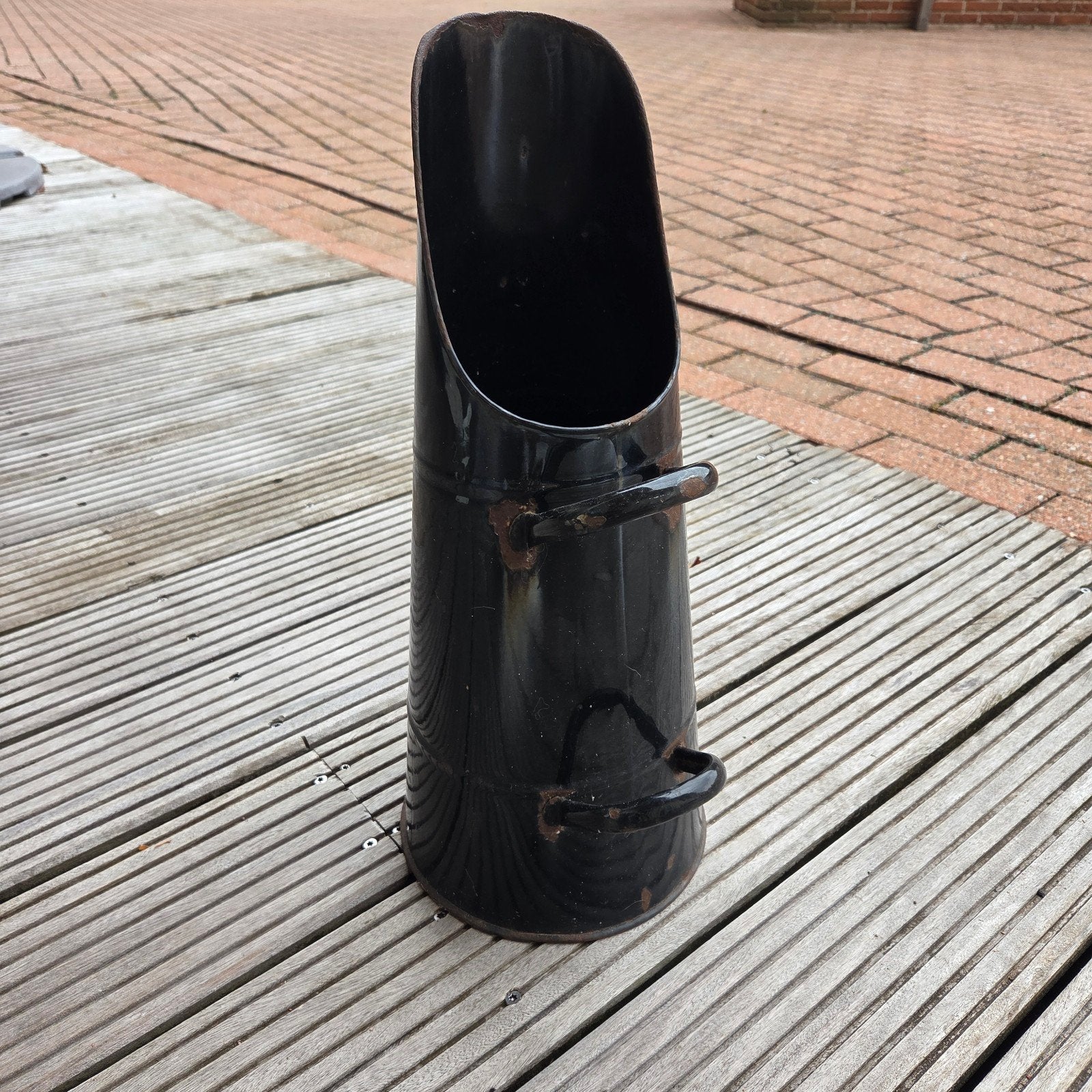 Zwarte kolenkit - Vintage kolenbak met handvatten, Ophalen, Gebruikt