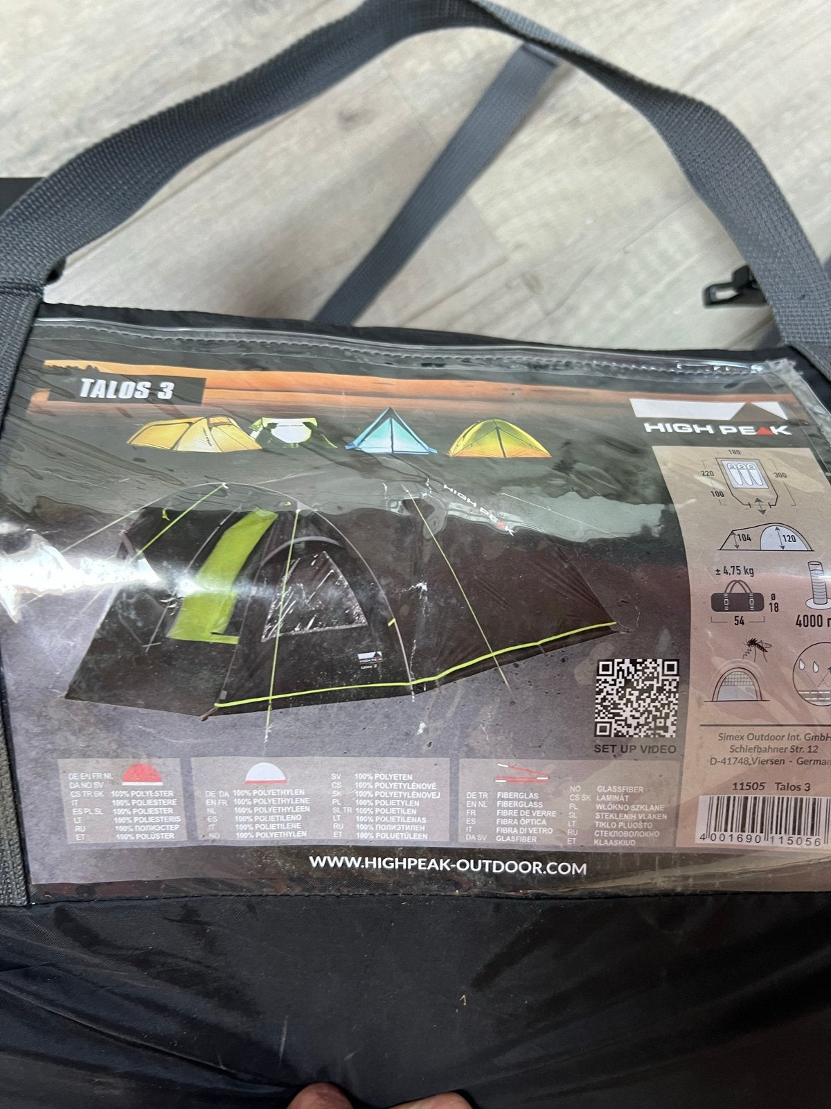 High Peak Talos 3 Koepeltent - Compleet en Goed Onderhouden, Caravans en Kamperen, Tenten, Ophalen, Gebruikt, Tot en met 3