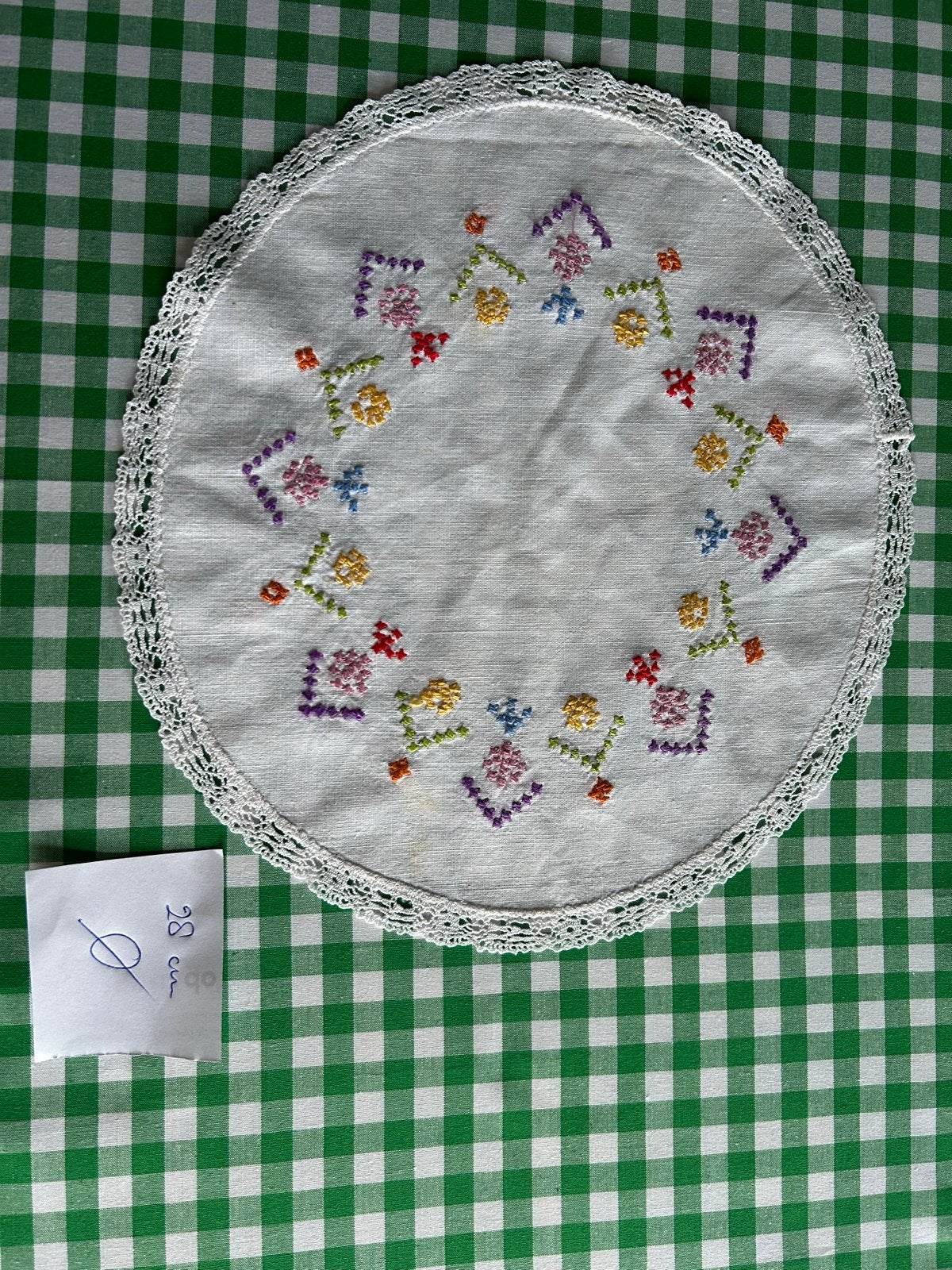 Geborduurde servetten en kleedjes, Vintage, Gebruikt, Meerkleurig, Ophalen of Verzenden