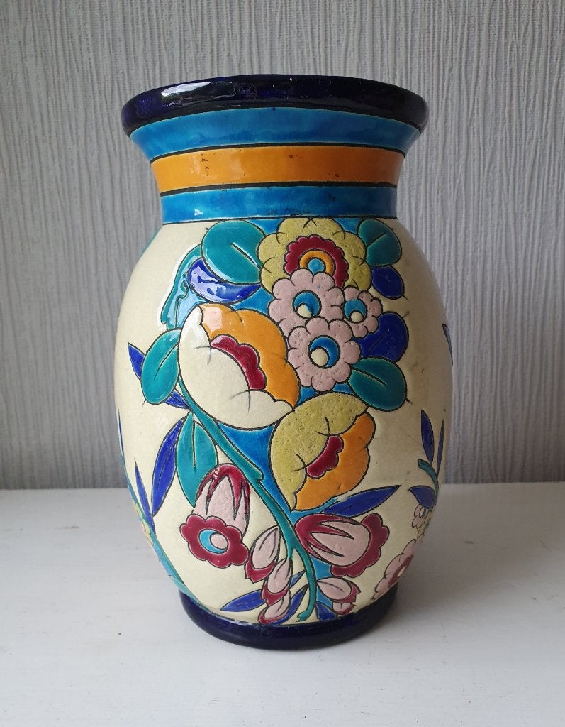 Art Deco vaas Boch Frères La Louvière - Catteau stijl, Antiek en Kunst, Ophalen of Verzenden