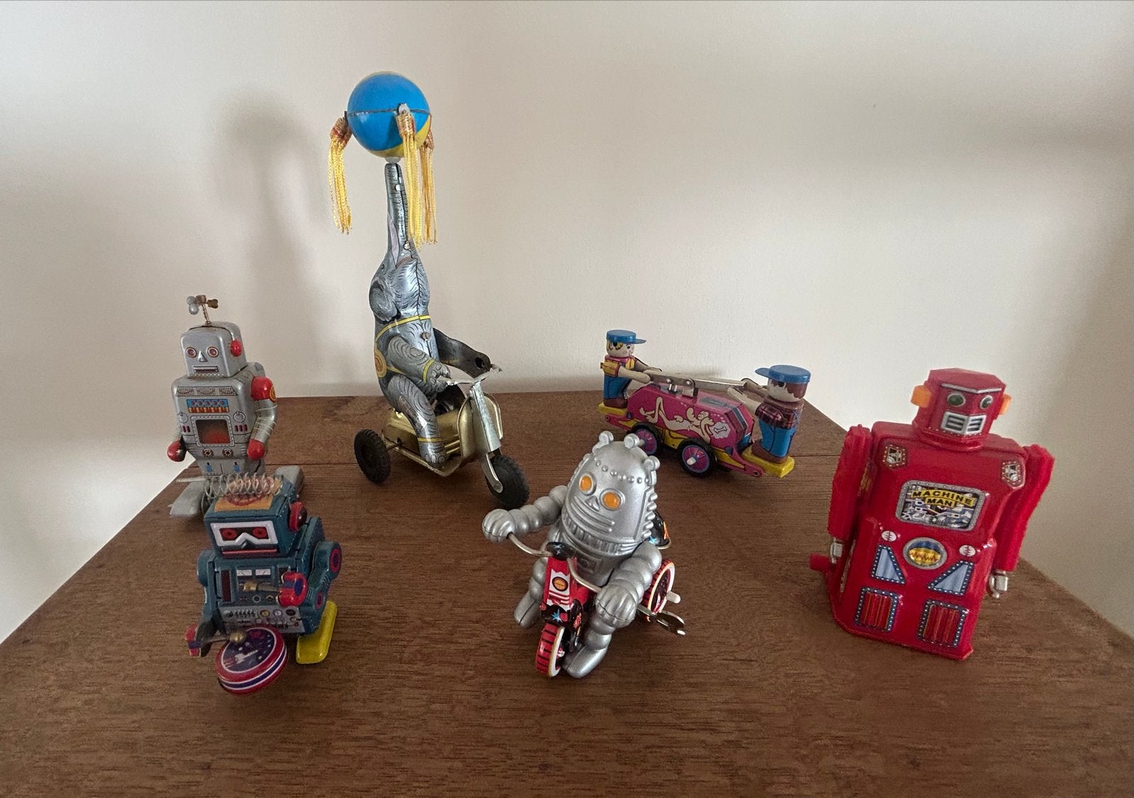 Vintage Blikken Speelgoed Collectie met Vitrinekast, Verzamelen, Ophalen, Gebruikt