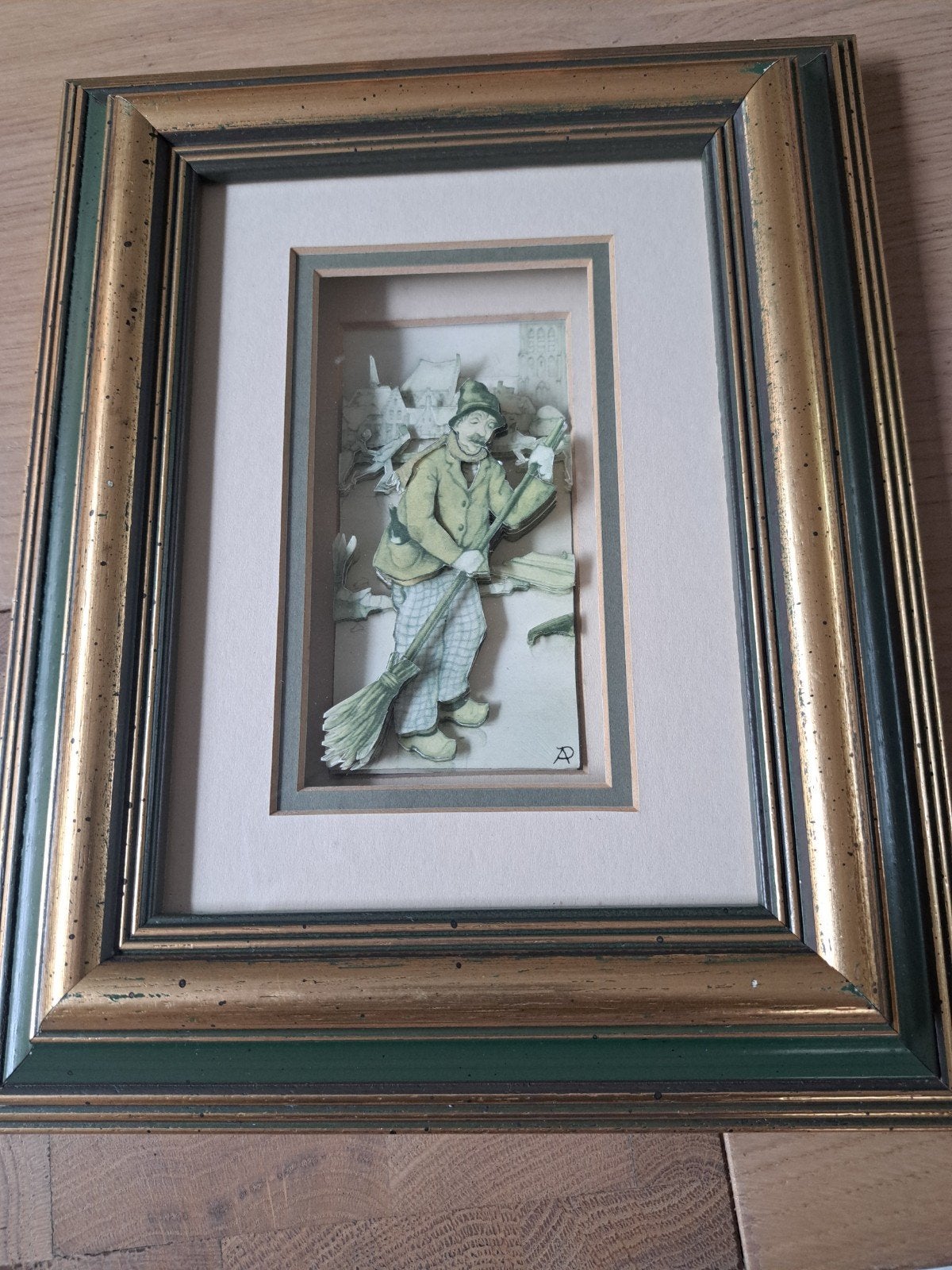 Vintage 3D Papierkunst Anton Pieck - Nostalgische Straatvege, Ophalen, Minder dan 50 cm, Gebruikt, Overige typen