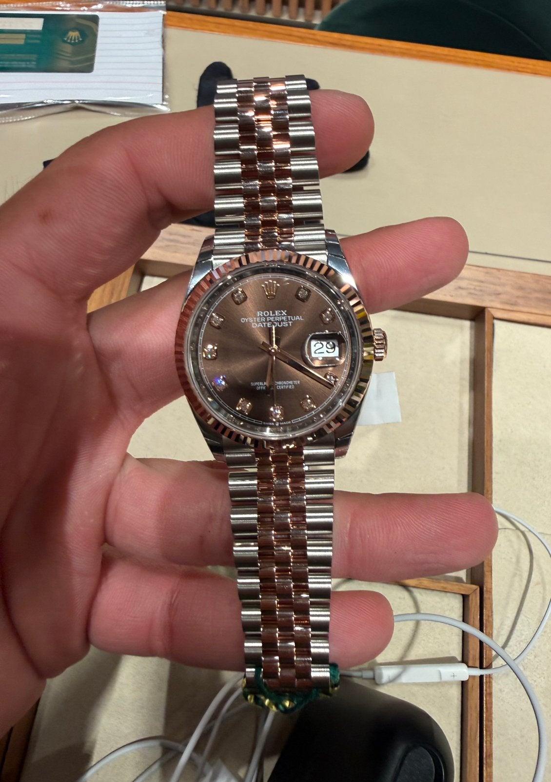 Rolex Datejust 36 Jubilee - Factory Chocolate Diamond Dial, Sieraden, Tassen en Uiterlijk, Horloges | Dames, Ophalen of Verzenden