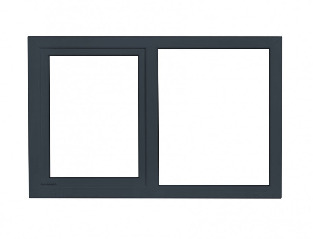 Kunststof vast-draaikiep kozijn b150 x h110 RAL 7016 / 9016