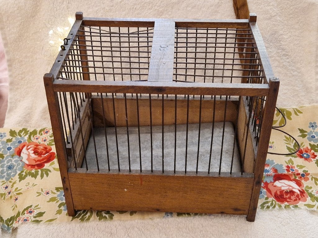 Brocante vogelkooitje- reiskooi., Ophalen of Verzenden, Gebruikt