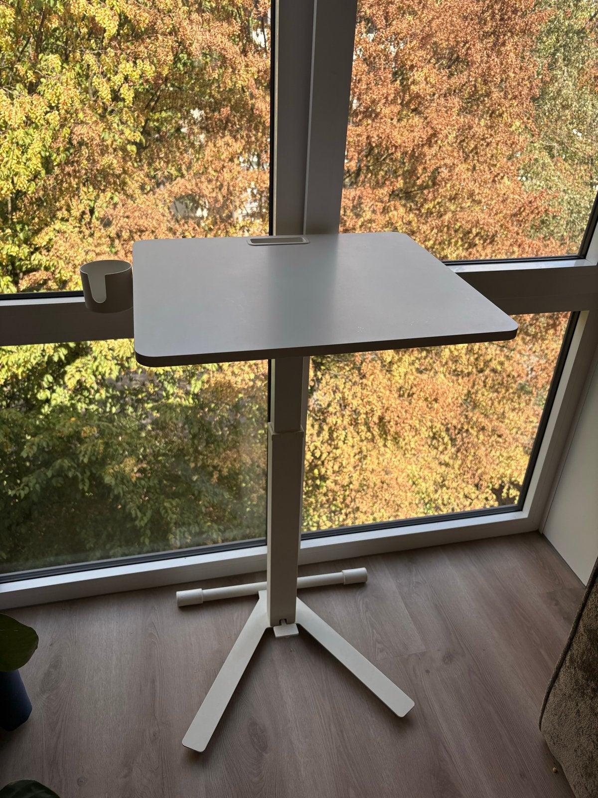 Verstelbaar bureau(zit/sta) wit - ideaal voor laptop, Huis en Inrichting, Tafels | Bijzettafels, Overige materialen, Gebruikt