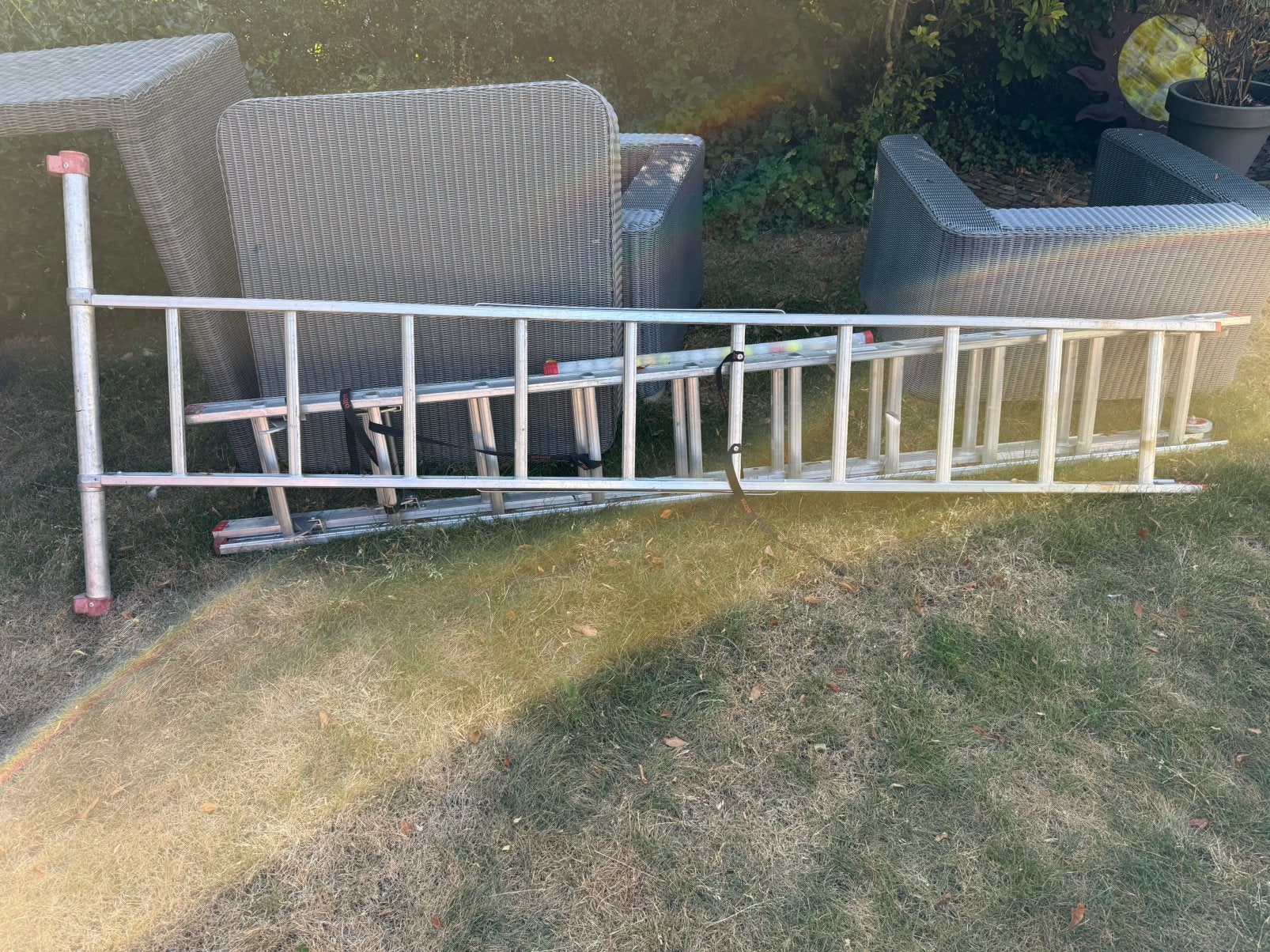 Driedelige altrex ladder, Ophalen of Verzenden, Gebruikt, Ladder, 4 meter of meer