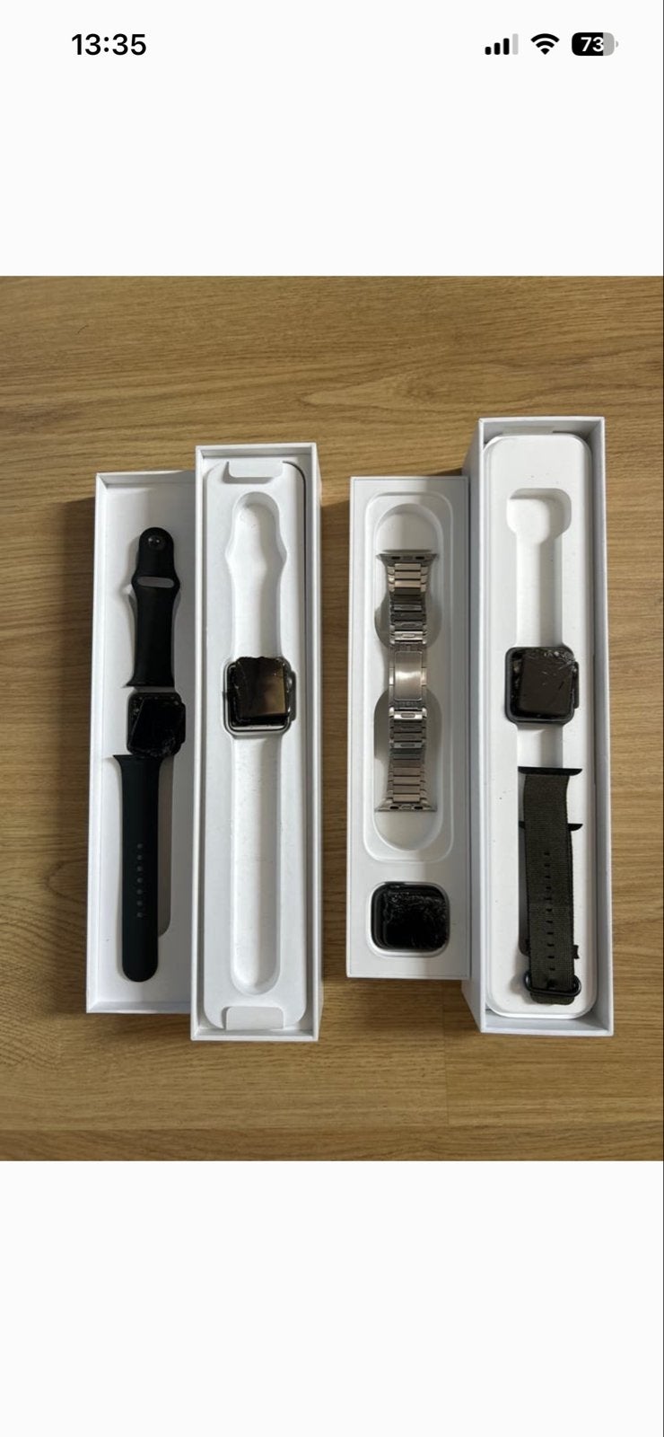 Apple Watch Series 4 en 5 - Diverse modellen en accessoires, Sieraden, Tassen en Uiterlijk, Smartwatches, Gebruikt, Hartslag, Zwart
