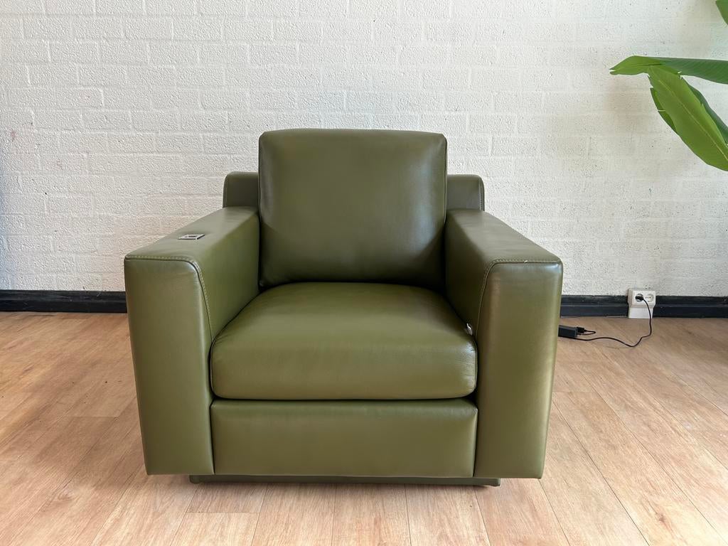 Luxe NIEUWE elektrische [MERK] fauteuil - Groen leer