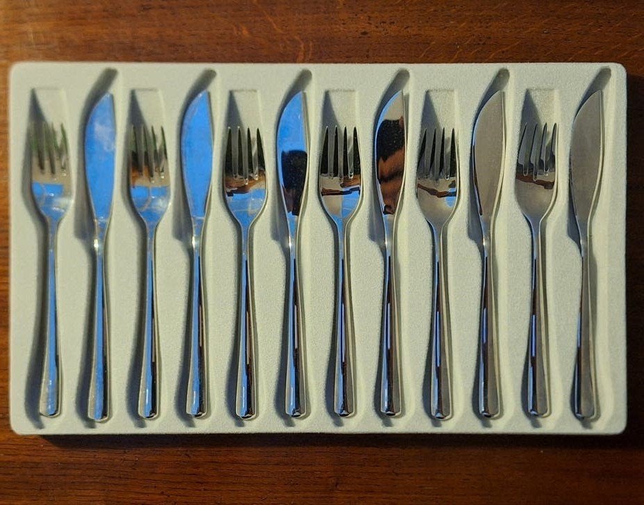 WMF Bistro Visbestek - set 6 Vorken en 6 Messen, Ophalen, Bestekset, Nieuw, Visbestek