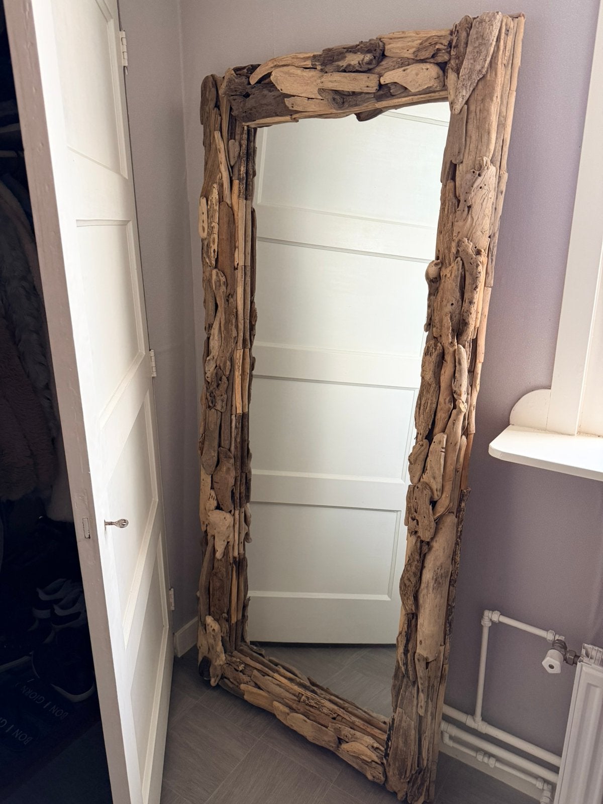 Driftwood spiegel., Huis en Inrichting, Woonaccessoires | Spiegels, Ophalen, Nieuw, 75 tot 100 cm, 150 tot 200 cm
