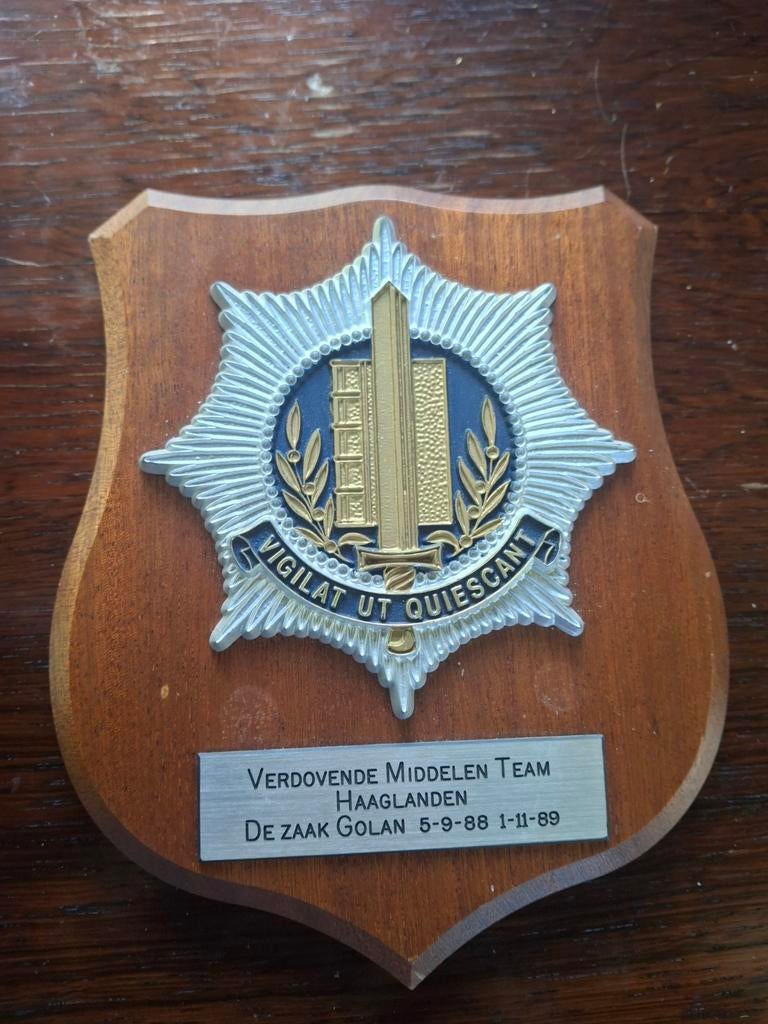 Wandschild Gemeentepolitie Haaglanden Verdovende Middelen Te, Ophalen of Verzenden, Overige soorten, Nederland, Overige typen