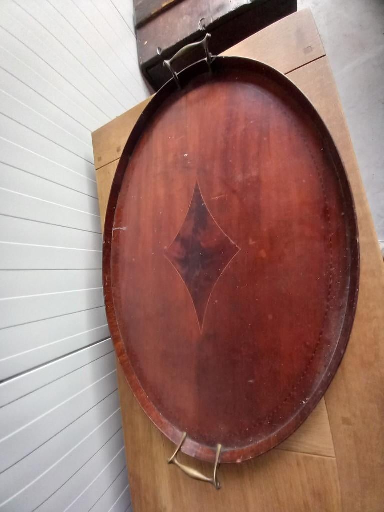 Antiek dienblad, Mahonie, zeer mooi, Antiek en Kunst, Ophalen