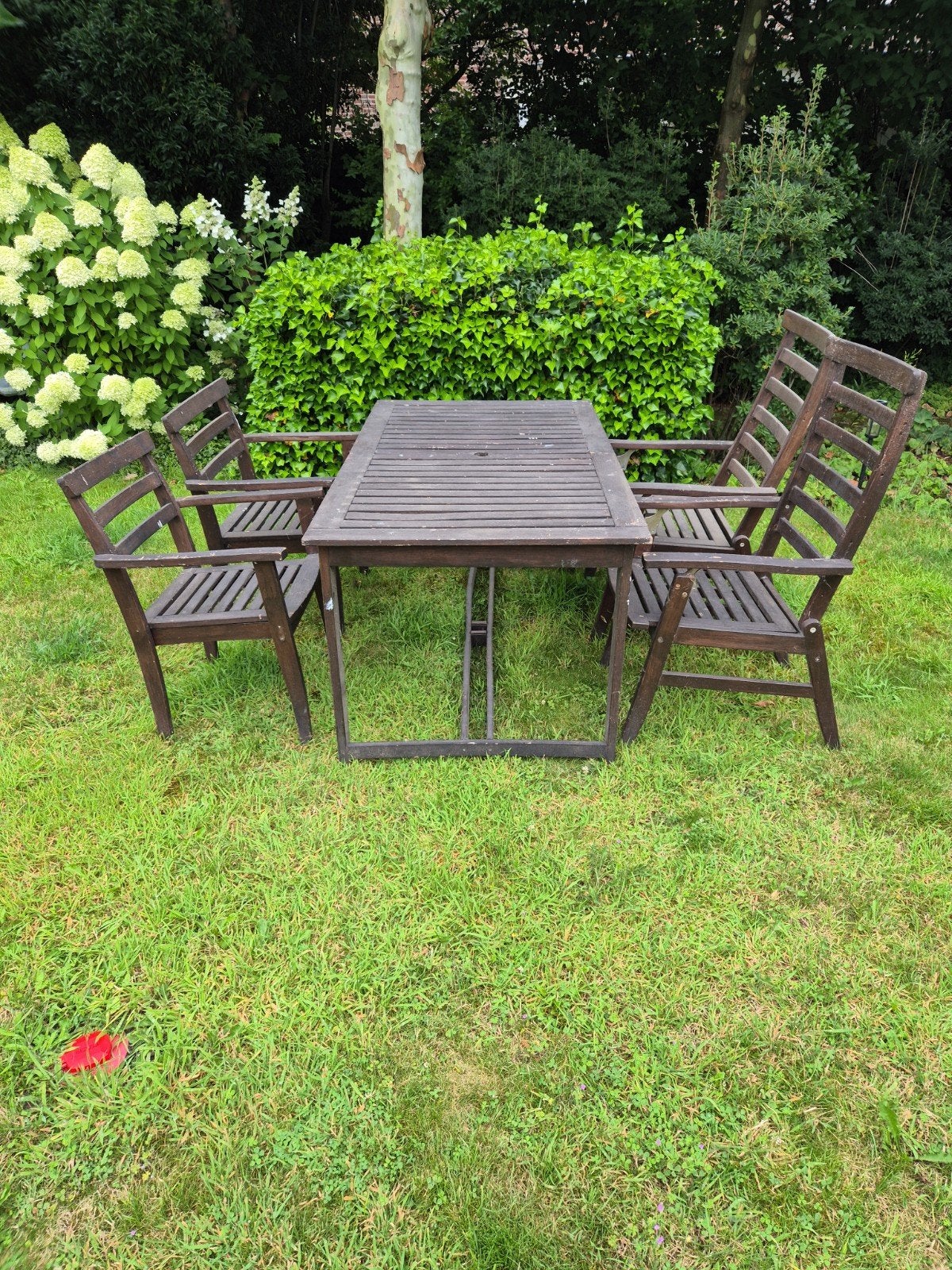 Tuinset met 4 stoelen, Tuin en Terras, Ophalen, Gebruikt