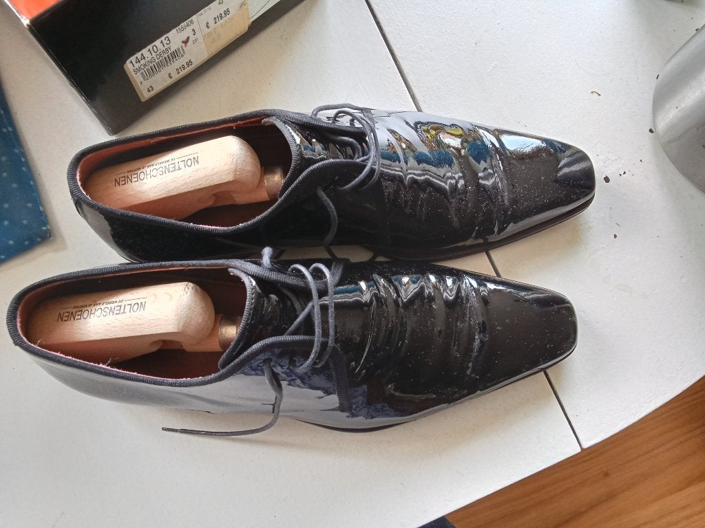 zwarte lakschoenen 43, Zwart, Overige typen, Ophalen of Verzenden, Zo goed als nieuw