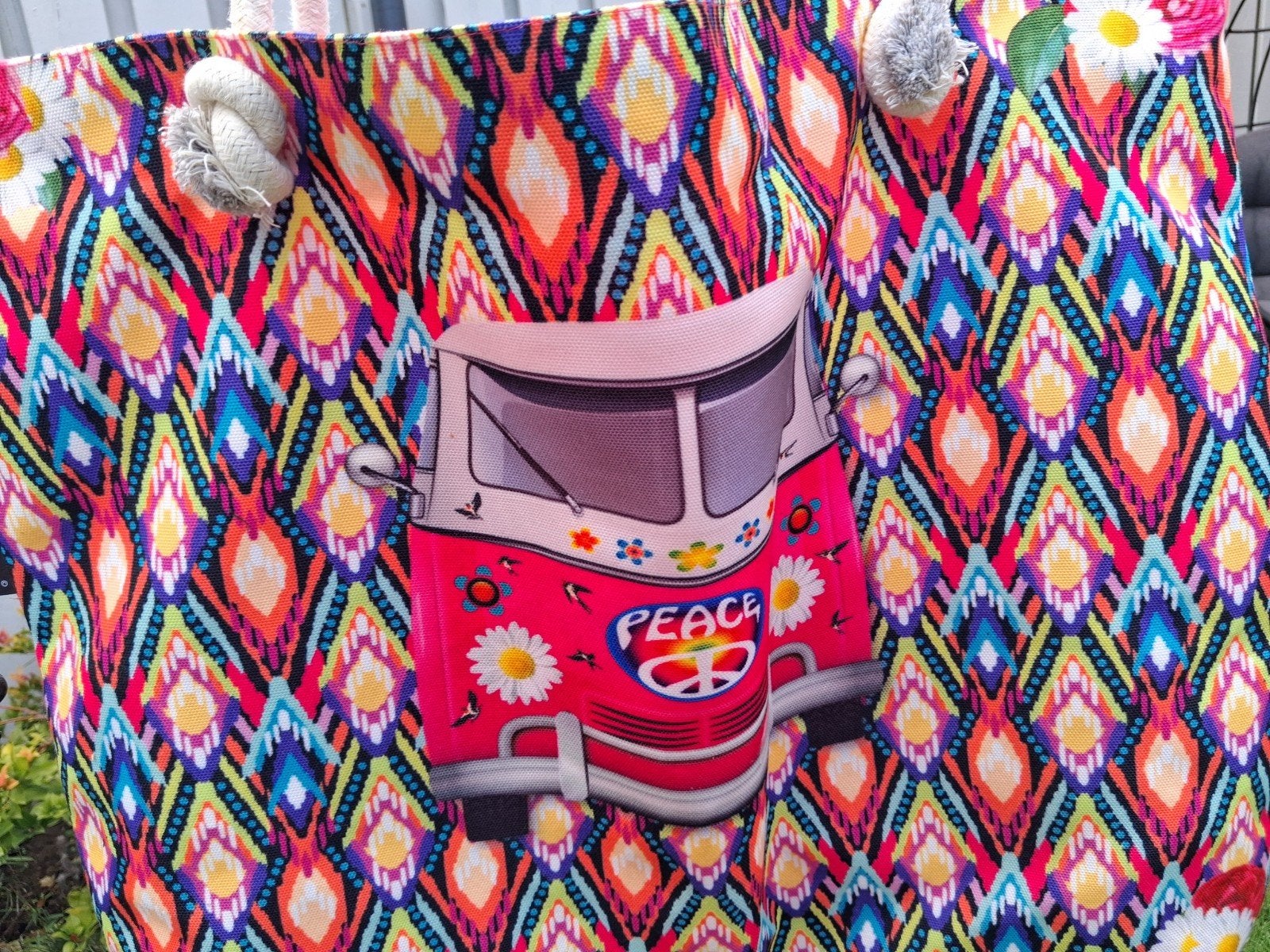 Beachbag Hippie VW busje Aqualicous, Verandert naar Vaia, Verzenden, Shopper, Nieuw