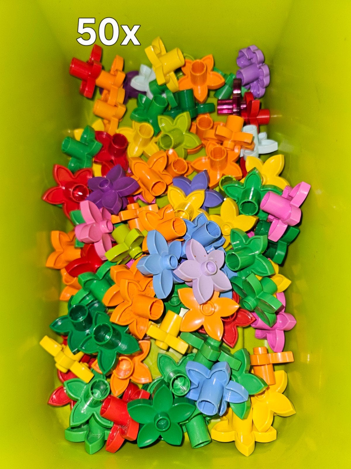 Duplo bloemen 50 stuks Mix van kleuren, Lego, Denemarken, Ophalen of Verzenden, Zo goed als nieuw