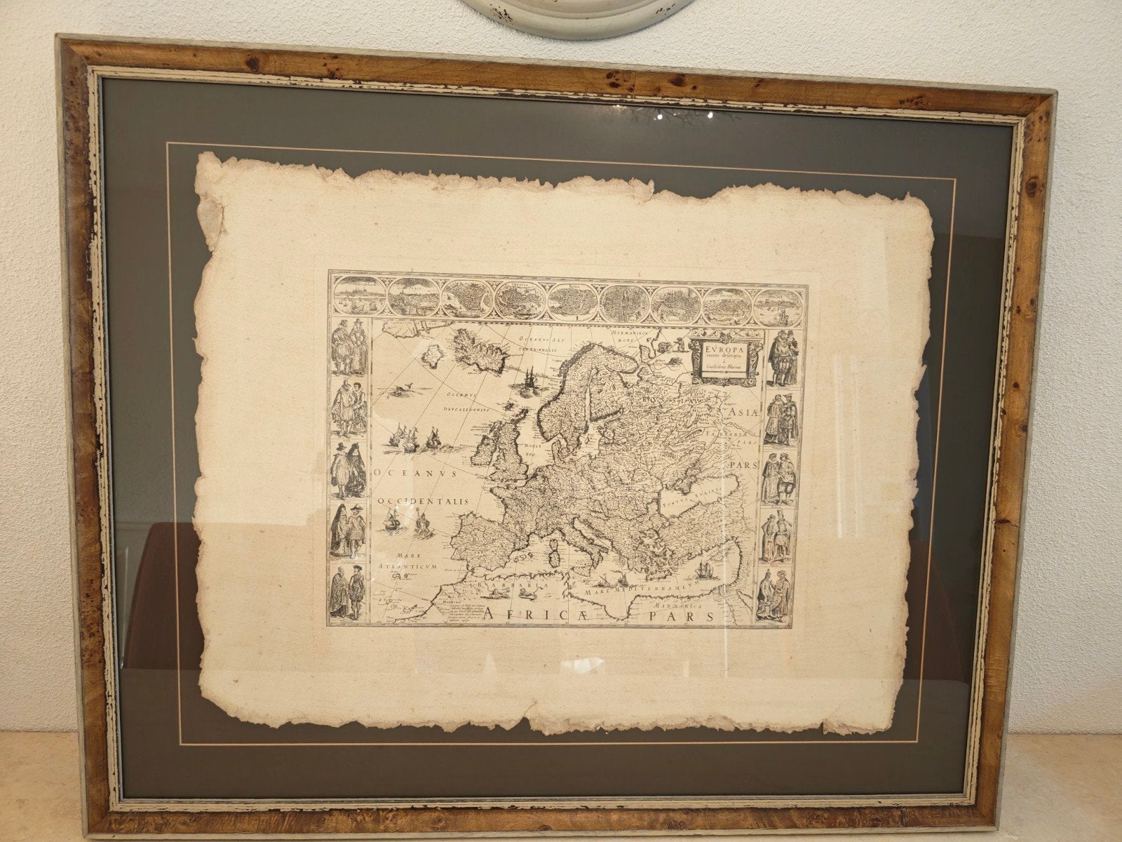 Antieke kaart Europa - Willem Blaeu (Firenze Stampa), Antiek en Kunst, 2000 tot heden, Ingelijst, Ophalen of Verzenden, Overige technieken